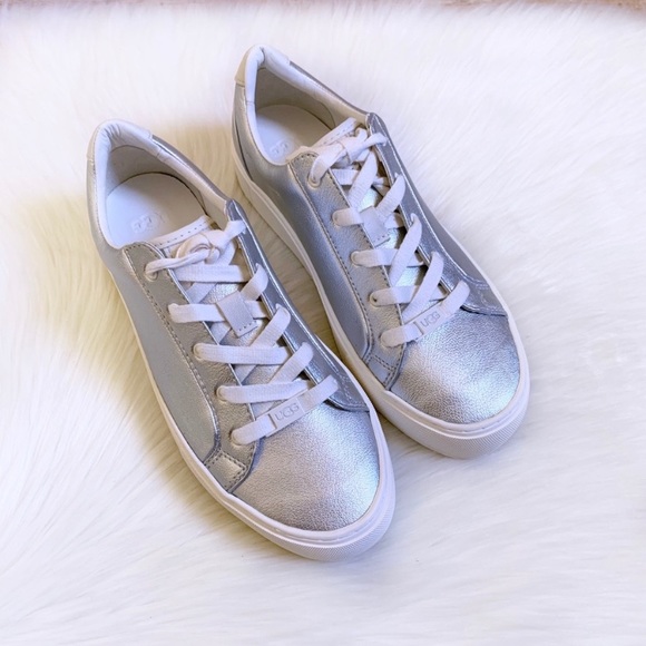 UGG Women’s Zilo Metallic Silver Sneakers - Picture 2 of 8